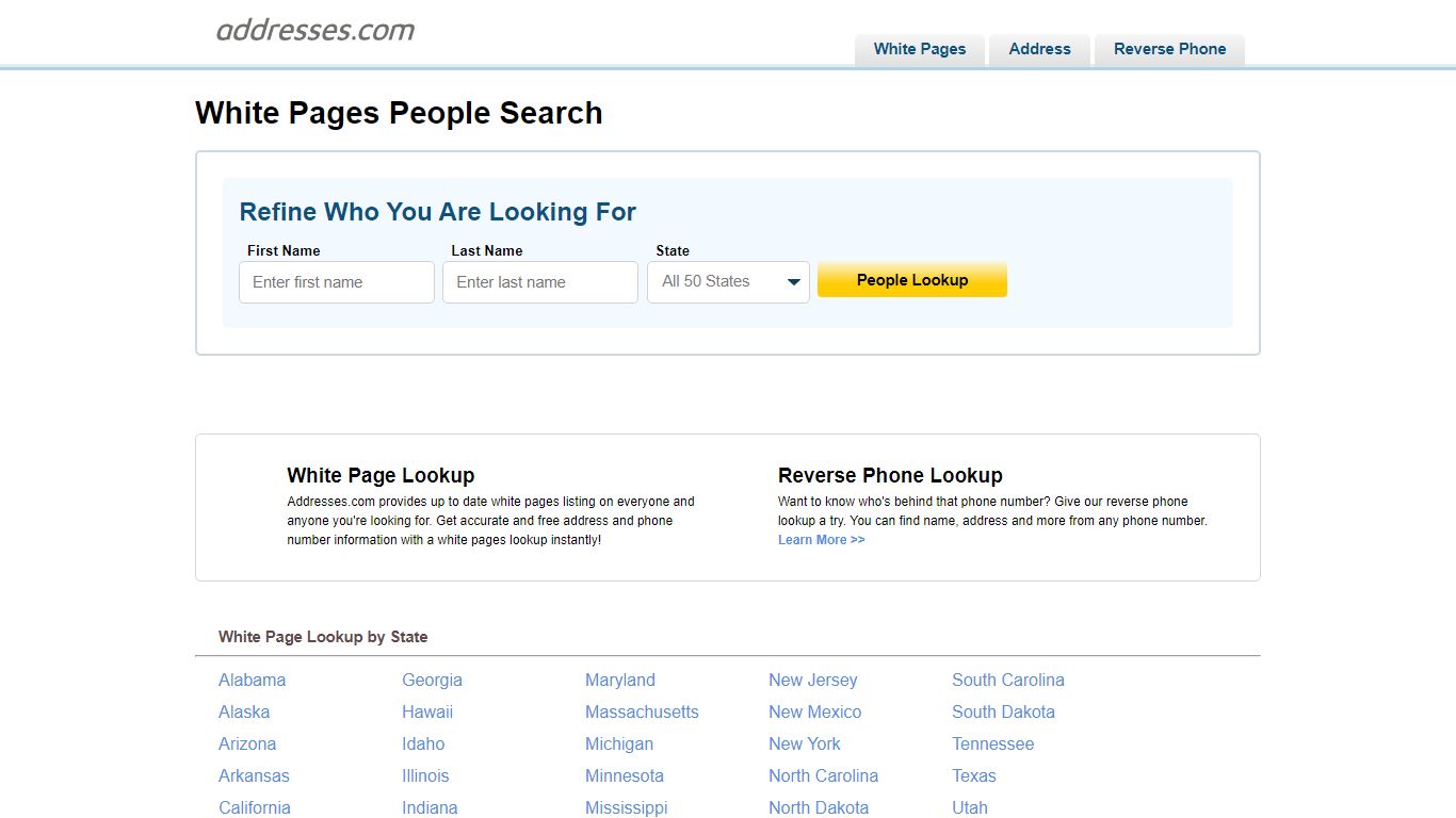 White Pages People Search | Addresses